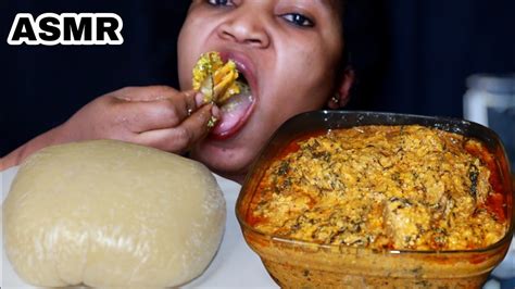 Asmrfufu And Egusi Soup Mukbang Eating Sounds And Not Talking9ja Food