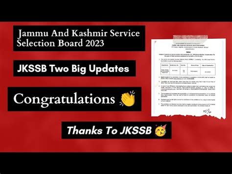 JKSSB Top Two Official Updates Today Good News Finally Big Update YouTube