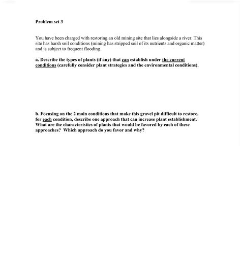 Solved Problem set 3You have been charged with restoring an | Chegg.com