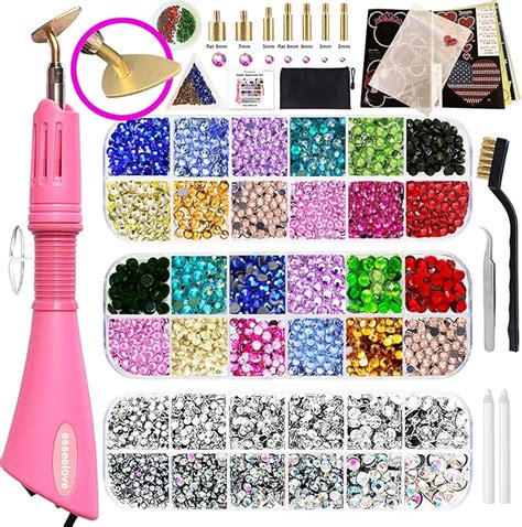 Amazon Esseelove Bedazzler Kit With Rhinestones Hotfix Applicator Diy Hot Fix Rhinestone