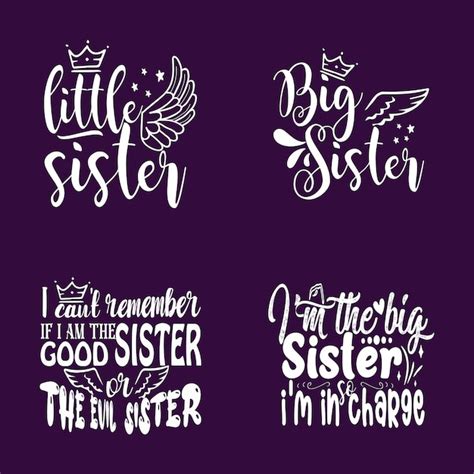 Premium Vector Sister Tshirt Design Typography Set Vector Art