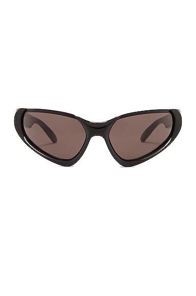 Balenciaga Xpander Rectangle Sunglasses In Black In Shiny Black 65