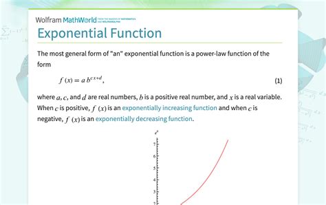 Exponential Function From Wolfram Mathworld