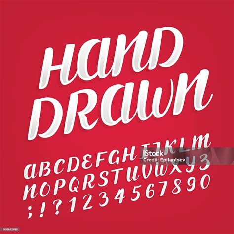 Font Vektor Alfabet Yang Digambar Dengan Tangan Ilustrasi Stok Unduh