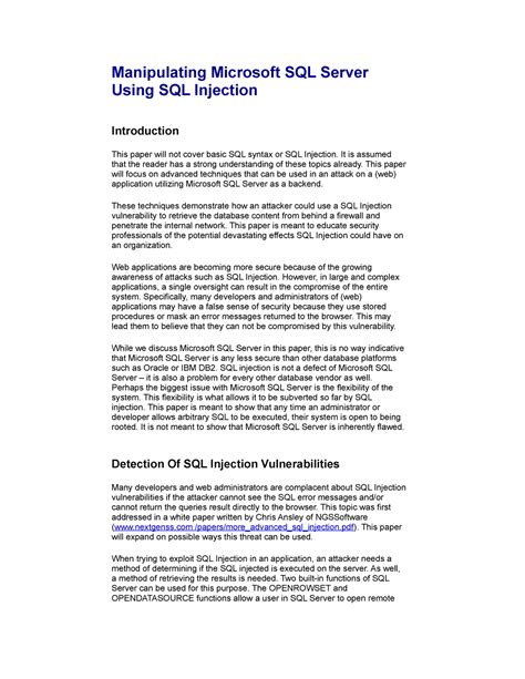 Manipulación Microsoft Sql Server Usando Sql Manipulating Microsoft Sql Server Using Sql