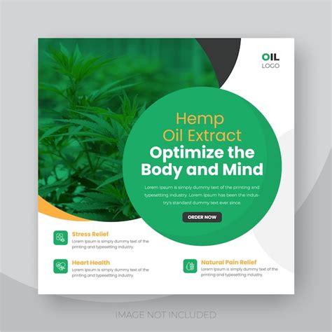 Premium Vector Hemp Cbd Oil Social Media Post Template