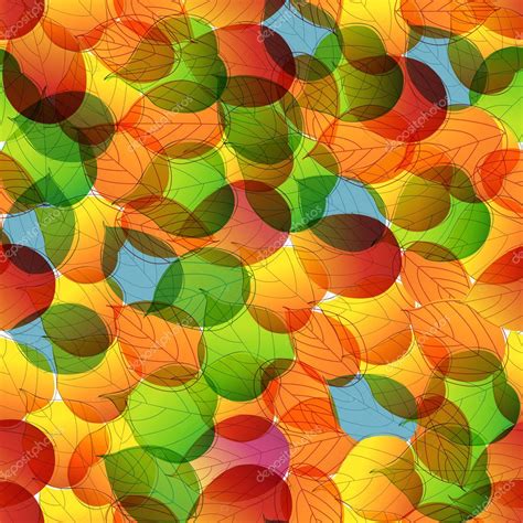 Seamless Colorful Autumn Leaves Background Illustration Stock Vector