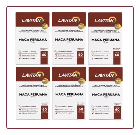 Kit 6 Suplemento Lavitan Viron Maca Peruana 60 Cps Cimed