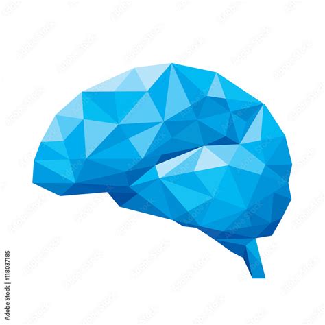 Polygonal Brain Design Creative Concept Of The Human Brain Consists Of