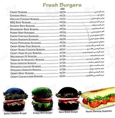 Menu At Crispy Burger كرسبي برجر Restaurant Abu Dhabi Al Rahba