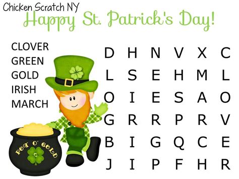 Free Printable St Patrick S Day Word Search