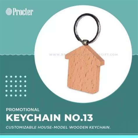 House-model Wooden Keychain No.13 in bulk for corporate gifting ...