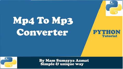 How To Make Mp4 To Mp3 Converter With Python NamalTechnicalOrg YouTube