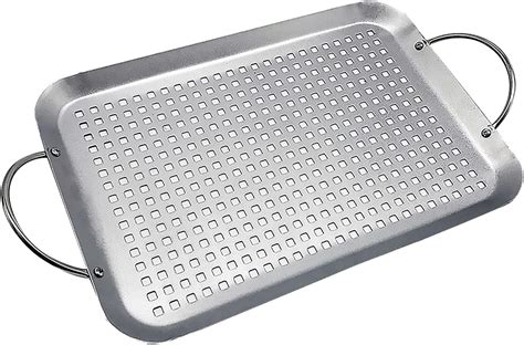 Bbq Grill Plate Stainless Steel Barbeque Grill Tray Vegetables Bread Sausage Roast