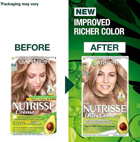 Garnier Nutrisse N Nude Medium Blonde Permanent Hair Dye Natural Looking Color For All Hair