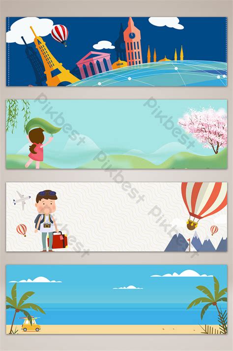 Travel Cartoon Cute Poster Banner Background Image Backgrounds | PSD Free Download - Pikbest