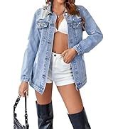 Kedera Womens Denim Jackets Distressed Ripped Long Sleeve Jean Jacket