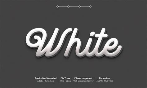 Premium Psd White Text Effect With 3d Font Style