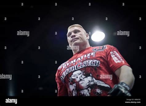 UFC fighter Brock Lesnar during a training session before UFC 116 on ...