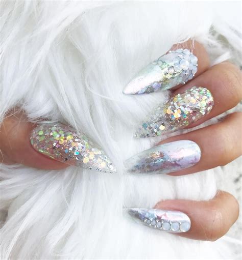 Handmade Icy Silver Holographic Press On Nail Set The Nailest