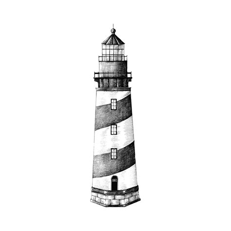 Hand Drawn Lighthouse Isolated On White Background Download Free