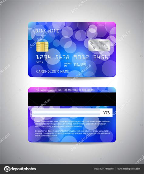 Realistic Vector Detailed Credit Cards Set Colorful Blue Abstract