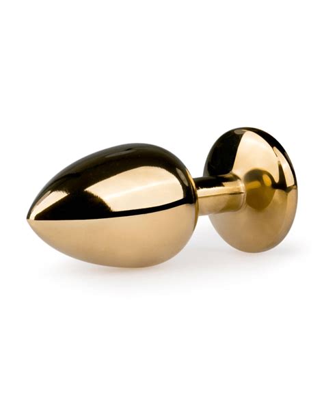 Plug Anal Metálico Dourado Cristal Pequeno Plugs Anais