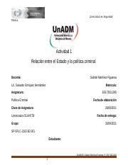 SPLC U1 A1 GAMF docx Licenciatura en Seguridad Pública Actividad 1