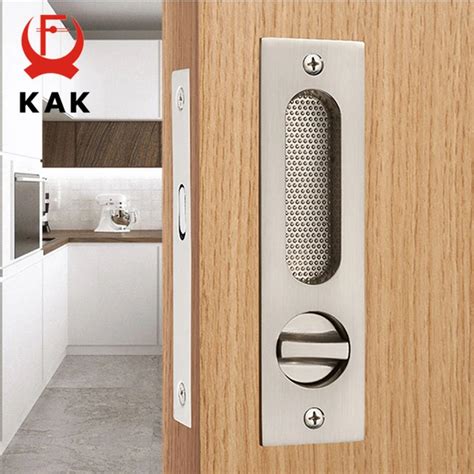 Kak Mute Mortice Sliding Door Lock Hidde Handle Interior Door Pull Lock Modern Anti Theft Room