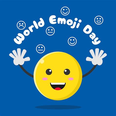 Gr Fico Vectorial De La Tarjeta Y El Cartel Del D A Mundial Del Emoji