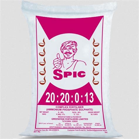 Spic 20 20 13 Ammonium Phosphate Sulphate Packing 50 Kg