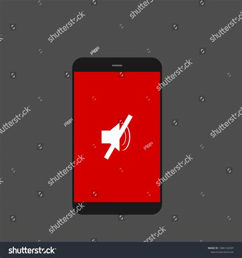 Black Smartphone Red Screen On Silent Stock Vector (Royalty Free ...