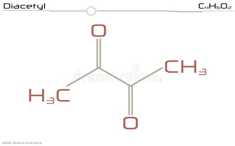 Molecule Of Diacetyl Stock Vector Illustration Of Brown 110468446