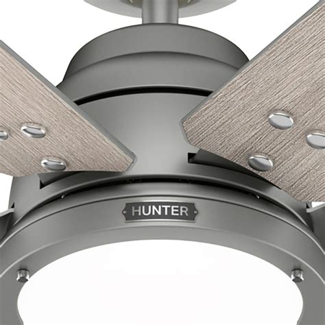 Hunter Gravity Simpleconnect 72 In Matte Silver Integrated Led Indoor Smart Ceiling Fan With