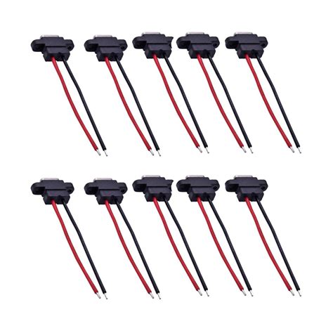 10pcs 5v Welding 2pin Waterproof Type C Female Power Socket Charging Adapter A Ebay