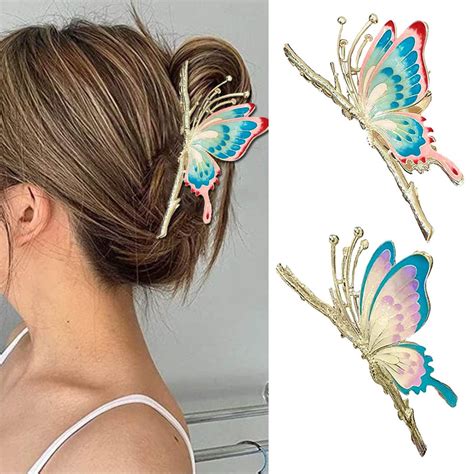 Bartosi Butterfly Hair Claw Clips Large Hair Clips Metal Hair Claws Big Butterfly