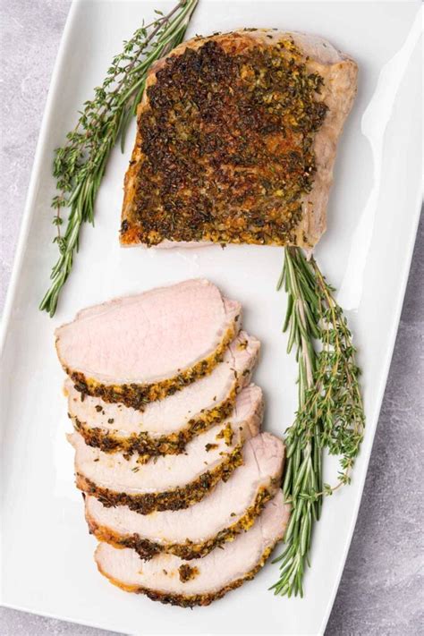 Garlic Herb Crusted Boneless Pork Roast