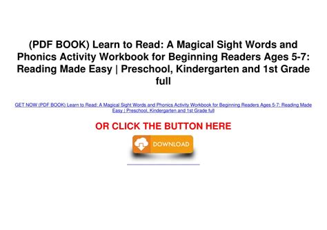 Ppt Pdf Book Learn To Read A Magical Sight Words And Phonics