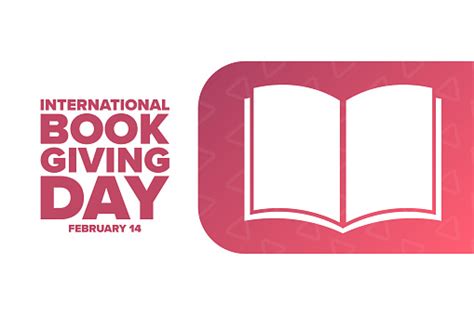 International Book Giving Day February 14 Holiday Concept Template For