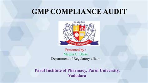 Gmp Compliances Of Audit Ppt