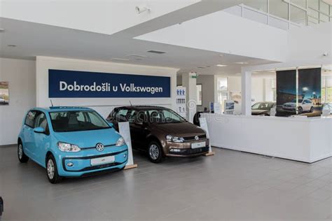 Interior of car dealership editorial stock photo. Image of garage ...