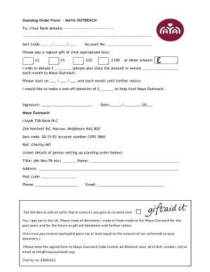 Fillable Online Standing Order Form Replace Logo On Right Hand Side