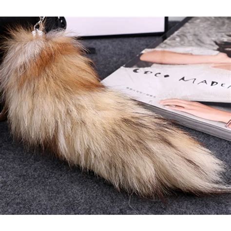 Wolf Tail Fur Keychain New Fashion Fox Tail Keychain Fox Fur Hot Large ...