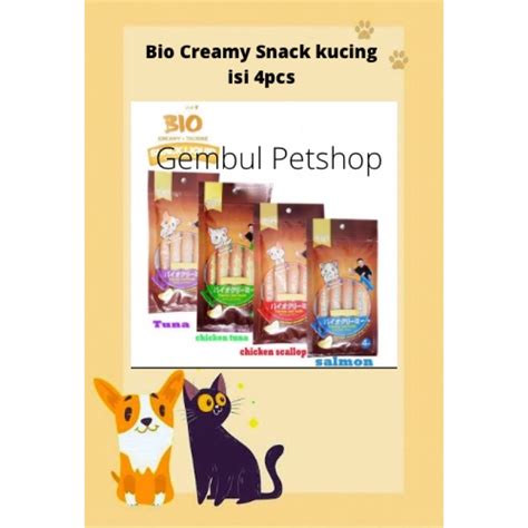 Jual Bio Creamy Treats Snack Kucing Isi 4pcs Shopee Indonesia