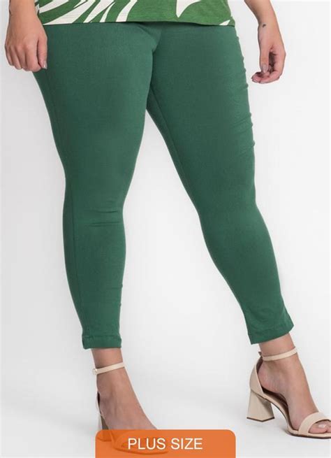 Legging Feminina Plus Size Bengaline Verde Secret Glam