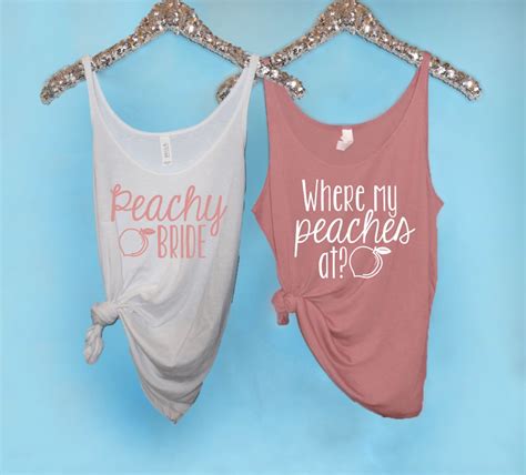 Bachelorette Party Shirts Peachy Bride Slouchy Tank Where My Peaches At Tank Bach Bash Slouchy