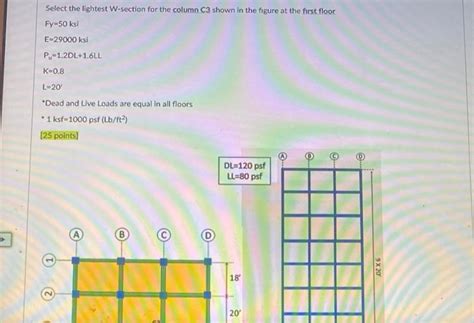 Solved Select The Lightest W Section For The Column C3 Shown Chegg