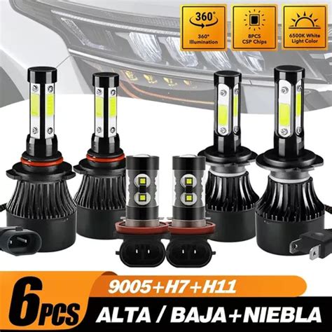 For Kia Kit Focos Led De Lados Luz Alta Baja Niebla Pcs Meses Sin