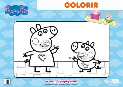 Peppa And Piggy Playing With Each Other In Front Of A Whiteboard That