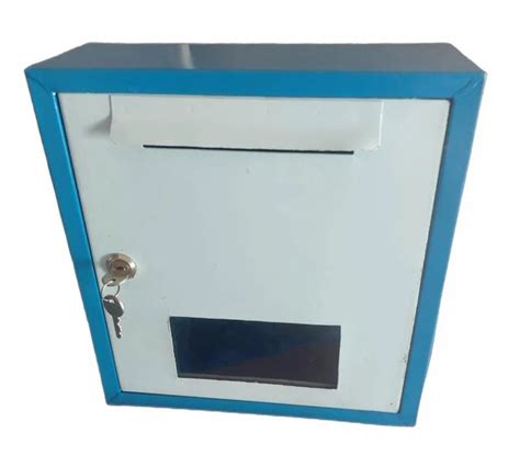 Blue And White Mild Steel Wall Mount Suggestion Drop Box Mm